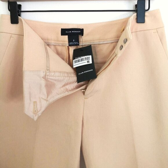 Club Monaco Cotton Gabardine Straight Leg Pants Size 2 - Picture 3 of 5